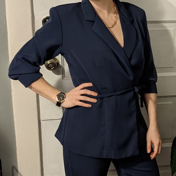 Vintage Navy Petite Sophisticate Power Suit 4P 2P - Picture 5 of 10